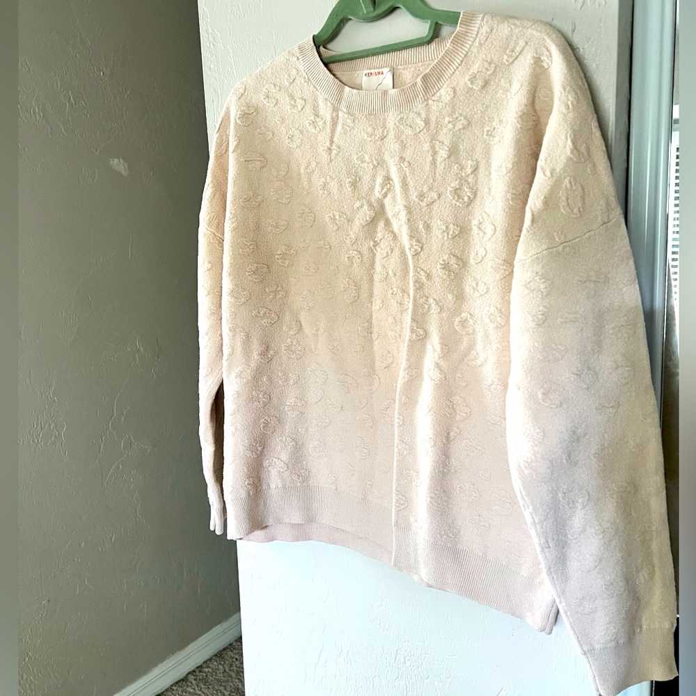 Kerisma (OSFA) subtle Leopard print cable knit sweater